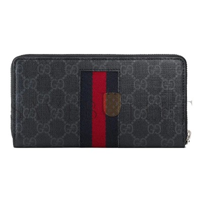 GUCCI GG SUPREME ROUND ZIPPER LONG WALLET 408831 (19*10*2.5cm)